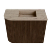 Mondiaz JOYA-DLUX Meuble de toilette - 51,6cm - arrondi gauche couleur Noyer - Lavabo FAYE position Droite 1 trou de robinet couleur Arena SW1424345