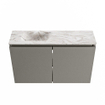 MONDIAZ TURE-DLUX Meuble de toilettes 80 cm Smoke. Lavabo EDEN Glace position gauche. Avec 1 trou de robinet. SW1103568