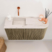 Mondiaz JOYA-DLUX Meuble de toilette 71,6cm - arrondi droite couleur Dusk - Vasque FAYE position gauche Sans trou de robinet couleur Nata. SW1425918