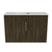 Mondiaz JOYA-DLUX 60cm toiletmeubel - kleur Shadow - Wastafel FAYE positie Links 1 kraangat kleur Opalo. SW1422936
