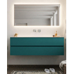 Mondiaz VICA ensemble de meuble de salle de bain - 150cm - meuble sous-vasque smag - 2 tiroirs - lavabo moon milieu - sans trou de robinet version XL 60cm de haut SW1090128