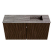 Mondiaz JOYA-DLUX 80cm toiletmeubel - kleur Walnut - Wastafel FAYE positie Rechts 1 kraangat kleur Oza. SW1424561