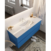 Mondiaz VICA ensemble de meuble de salle de bain - 120cm - meuble sous-vasque jeans - 2 tiroirs - lavabo denia milieu - 1 trou de robinet - miroir LED - version XL 60cm haut SW1098197