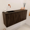Mondiaz JOYA 90cm toiletmeubel - kleur Walnut - Wastafel FAYE positie Links Zonder kraangat kleur Urban. SW1421342