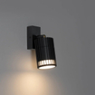 QAZQA Boris Applique murale - 1 lampe - lampe led dimmable - IP44 - Rond - Noir SW1477250