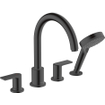 Hansgrohe Vernis Blend Ensemble de robinetterie pour baignoire 4 trous 211mm noir mat SW651939