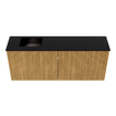 Mondiaz JOYA 100cm toiletmeubel - kleur Oak - Wastafel FAYE positie Links 1 kraangat kleur Urban. SW1421250
