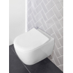 Villeroy & Boch Subway 2.0 WC suspendu - 56cm - avec réservoir encastré Geberit UP320 - avec abattant de WC Saniclass - plaque de commande QeramiQ Push - boutons rectangulaires - noir mat SW1431060