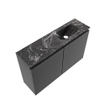 MONDIAZ TURE-DLUX Meuble toilette - 80cm - Dark Grey - EDEN - vasque Lava - position droite - 1 trou de robinet SW1103744