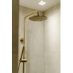 Fortifura Calvi Ensemble de douche thermostatique avec Tête de douche pluie ronde de 25 cm et douchette à main, en laiton brossé PVD SW788000
