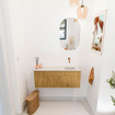 Mondiaz JOYA-DLUX 100cm toiletmeubel - kleur Oak - Wastafel FAYE positie Rechts Zonder kraangat kleur Nata. SW1424021