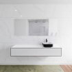 Mondiaz Lagom Meuble salle de bains 180x30.9x45cm Solid Surface Urban 2 tiroirs avec lavabo BINX vasque à poser Droite 1 trou de robinet SW409384