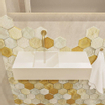 Mondiaz TYNE fontein - 60x23x12cm - wasbak links - 0 kraangaten - solid surface Talc mat SW704673