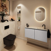 MONDIAZ TURE-DLUX Meuble toilette - 100cm - Plata - EDEN - vasque Ostra - position droite - 1 trou de robinet SW1105028