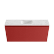 MONDIAZ TURE-DLUX Meuble toilette - 100cm - Fire - EDEN - vasque Opalo - position centrale - 1 trou de robinet SW1104278