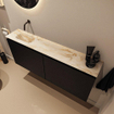 MONDIAZ TURE-DLUX Meuble toilette - 120cm - Urban - EDEN - vasque Frappe - position gauche - sans trou de robinet SW1102642