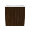 Mondiaz JOYA 40cm meuble de toilette - couleur Walnut - Vasque FAYE position Droite Sans trou de robinet couleur Talc SW1421242
