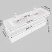 Mondiaz ALAN-DLUX Ensemble de meuble de salle de bain - 120x46cm - 2 tiroirs - vasque suspendue - sans trous de robinetterie - 2 doubles - Dark Brown (chêne foncé) SW1361115
