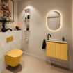 MONDIAZ TURE-DLUX meuble WC 60 cm Ocher. EDEN lavabo Ostra position gauche. Avec 1 trou de robinet. SW1104951