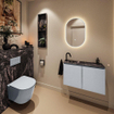 MONDIAZ TURE-DLUX 80cm toiletmeubel Clay. EDEN wastafel Lava positie links. Met 1 kraangat. SW1103720