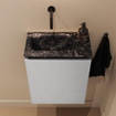 MONDIAZ TURE-DLUX Meuble toilette - 40cm - Plata - EDEN - vasque Lava - position gauche - sans trou de robinet SW1104057