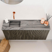 Mondiaz JOYA-DLUX 90cm meuble de salle de bains - couleur Shadow - Vasque FAYE position Gauche Sans trou de robinet couleur Sombra. SW1425206