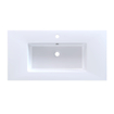 Arcqua Mira Lavabo encastré - 91x46x1.5cm - simple vasque - 1 trou de robinet - marbre de synthèse - blanc brillant SW1581358