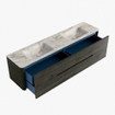 Mondiaz CIRO-DLUX Ensemble de meubles de salle de bains - 190x45x50cm - Vasque en solid surface Frappe - 2 vasques double - 2 trous de robinet - 4 tiroirs - Shadow SW1532187