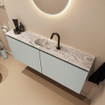 MONDIAZ TURE-DLUX Meuble toilette - 120cm - Greey - EDEN - vasque Glace - position centrale - 1 trou de robinet SW1103353