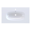Arcqua Oval Lavabo encastré - 81x46x1.5cm - simple vasque - 1 trou de robinet - marbre de synthèse - blanc brillant SW1581328