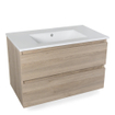 Saniclass Solution ensemble salle de bains 80x52x45.5cm avec lavabo en céramique 1 trou pour robinet Legno Calore SW398205