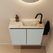 MONDIAZ TURE-DLUX meuble de toilettes 60cm Greey. EDEN lavabo Frappe position droite. Avec 1 trou de robinet. SW1102788