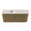 Mondiaz JOYA-DLUX 91.6cm meuble de salle de bains - arrondi droit couleur Dusk - Vasque FAYE position Gauche 1 trou de robinet couleur Frappe. SW1423128