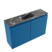 MONDIAZ TURE-DLUX Meuble toilette - 80cm - Jeans - EDEN - vasque Lava - position centrale - 1 trou de robinet SW1103837