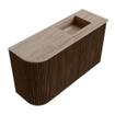 Mondiaz JOYA-DLUX Meuble de salle de bains 71,6cm - arrondi gauche couleur Walnut - Vasque FAYE position Droite 1 trou de robinet couleur Saba SW1424668