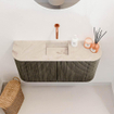 Mondiaz JOYA-DLUX 83.2cm toiletmeubel - ronding links en rechts kleur Shadow - Wastafel FAYE positie Midden Zonder kraangat kleur Frappe. SW1426211