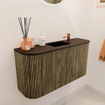 Mondiaz JOYA Meuble de salle de bains 83,2cm - arrondis gauche et droite couleur Dusk - Vasque FAYE position Milieu 1 trou de robinet couleur Urban SW1421698