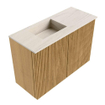 Mondiaz JOYA-DLUX 60cm toiletmeubel - kleur Oak - Wastafel FAYE positie Links 1 kraangat kleur Meli. SW1423944