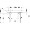 Duravit D code double lavabo de meuble 120x49cm 2 trous de robinet avec trop-plein blanc GA89091
