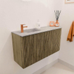 Mondiaz JOYA-DLUX Meuble de salle de bains 81,6cm - arrondi droit couleur Dusk - Vasque FAYE position Gauche 1 trou de robinet couleur Glace. SW1423222