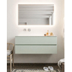 Mondiaz VICA ensemble de meuble de salle de bain - 120cm - meuble sous lavabo greey - 2 tiroirs - lavabo cloud gauche - sans trou de robinet XL version 60cm de haut SW1090870