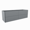 Mondiaz TENCE wastafelonderkast - 150x45x50cm - 4 lades - uitsparing rechts - push to open - softclose - Plata SW1016400