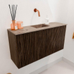 Mondiaz JOYA-DLUX 80cm meuble de toilette - couleur Walnut - Vasque FAYE position Milieu Sans trou de robinet couleur Arena. SW1424333