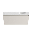 MONDIAZ TURE-DLUX Meuble toilette - 100cm - Linen - EDEN - vasque Opalo - position droite - 1 trou de robinet SW1104381