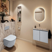 MONDIAZ TURE-DLUX Meuble WC 60 cm Clay. Vasque EDEN Glace position milieu. Sans trou de robinet. SW1103189
