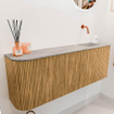 Mondiaz JOYA-DLUX Meuble de salle de bains 111,6cm - arrondi gauche couleur Chêne - Vasque FAYE position Droite Sans trou de robinet couleur Glace SW1422025