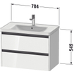 Duravit Ketho 2 meuble bas sous lavabo avec 2 tiroirs 78.4x45.5x54.9cm avec poignées anthracite blanc mat SW772908