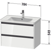 Duravit ketho meuble à 2 vasques avec 2 tiroirs 78.4x45.5x54.9cm avec poignées anthracite basalte mat SW772684