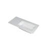 INK Faktor lavabo - 100x45x1.5cm - 1 vasque à droite - 0 trous de robinet - polystone blanc brillant SW207267
