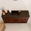 Mondiaz JOYA 80cm meuble de salle de bains - couleur Ruby - Vasque FAYE position Milieu 1 trou de robinet couleur Urban SW1421824